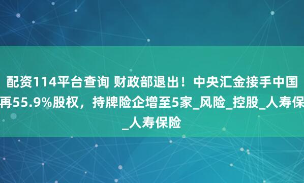 配资114平台查询 财政部退出！中央汇金接手中国农再55.9%股权，持牌险企增至5家_风险_控股_人寿保险